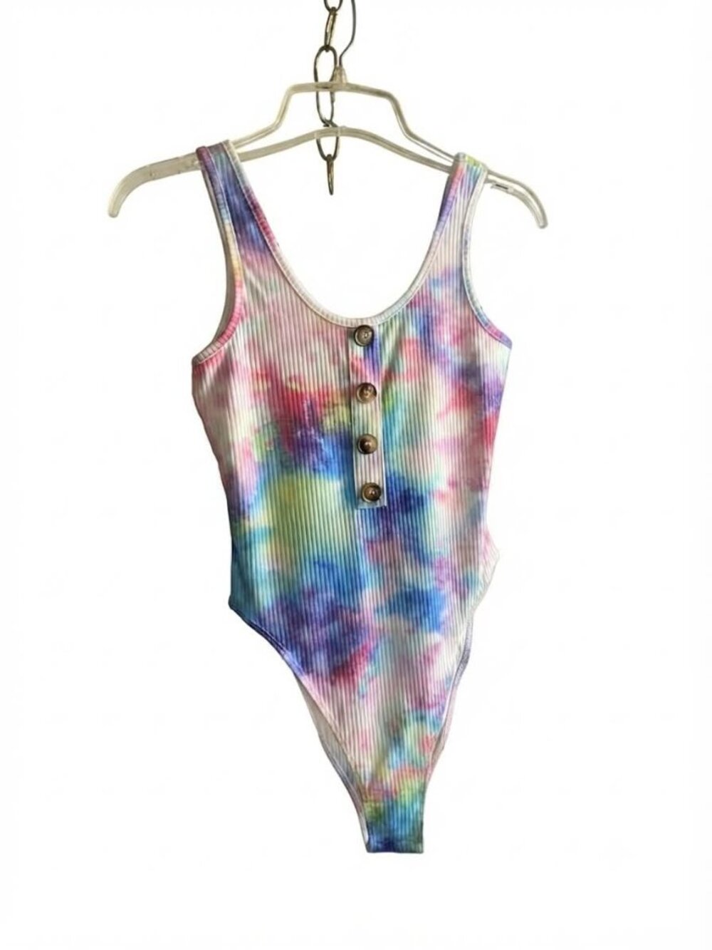 Stunning Tie-Dye Ribbed Bodysuit-strech
